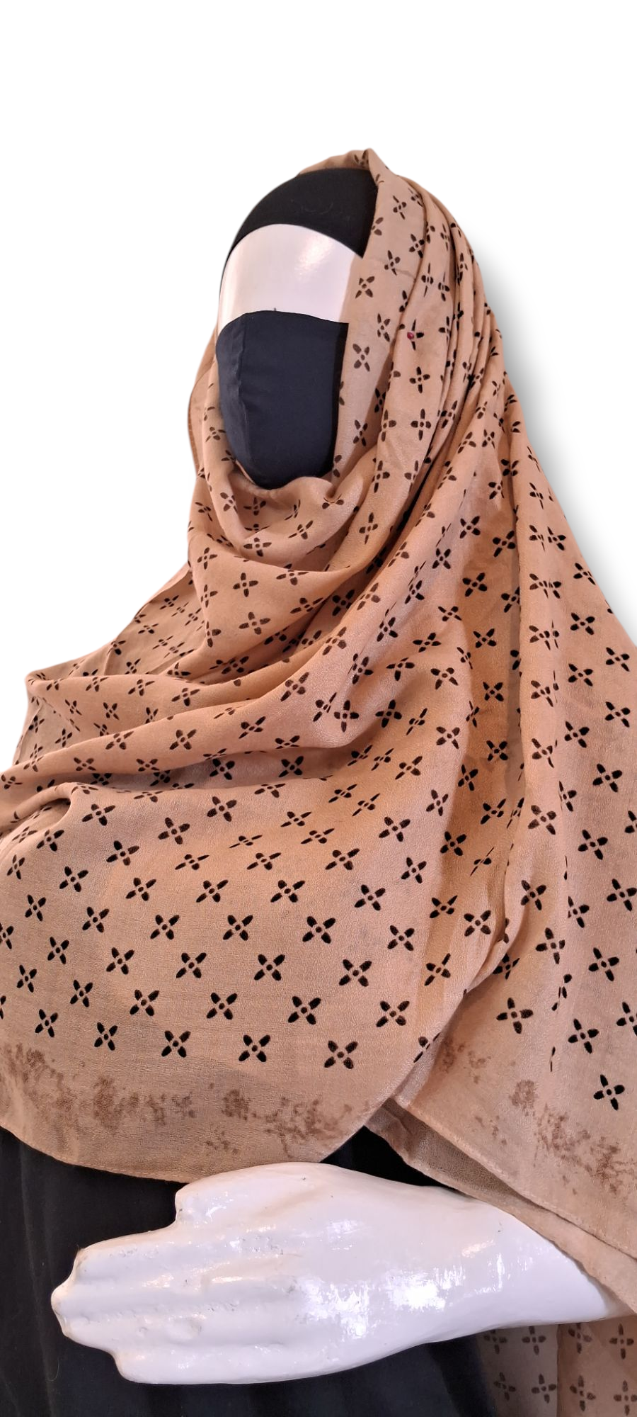 Al Ayza Imported Light Wavy Machine Printed Hijab – Elegant Soft Fabric | Premium Modest Wear | Premium Box Pack (Brown Penta)
