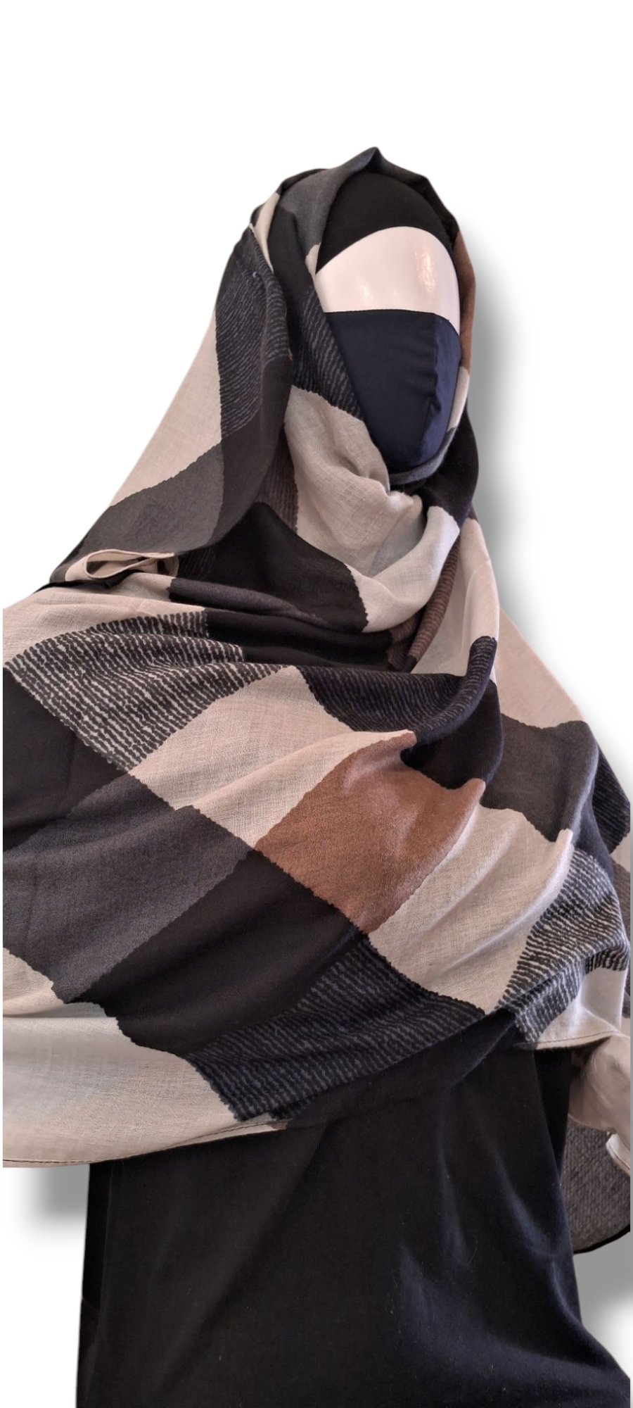 Al Ayza Imported Light Wavy Machine Printed Hijab – Elegant Soft Fabric | Premium Modest Wear | Premium Box Pack (Diagonal Print)