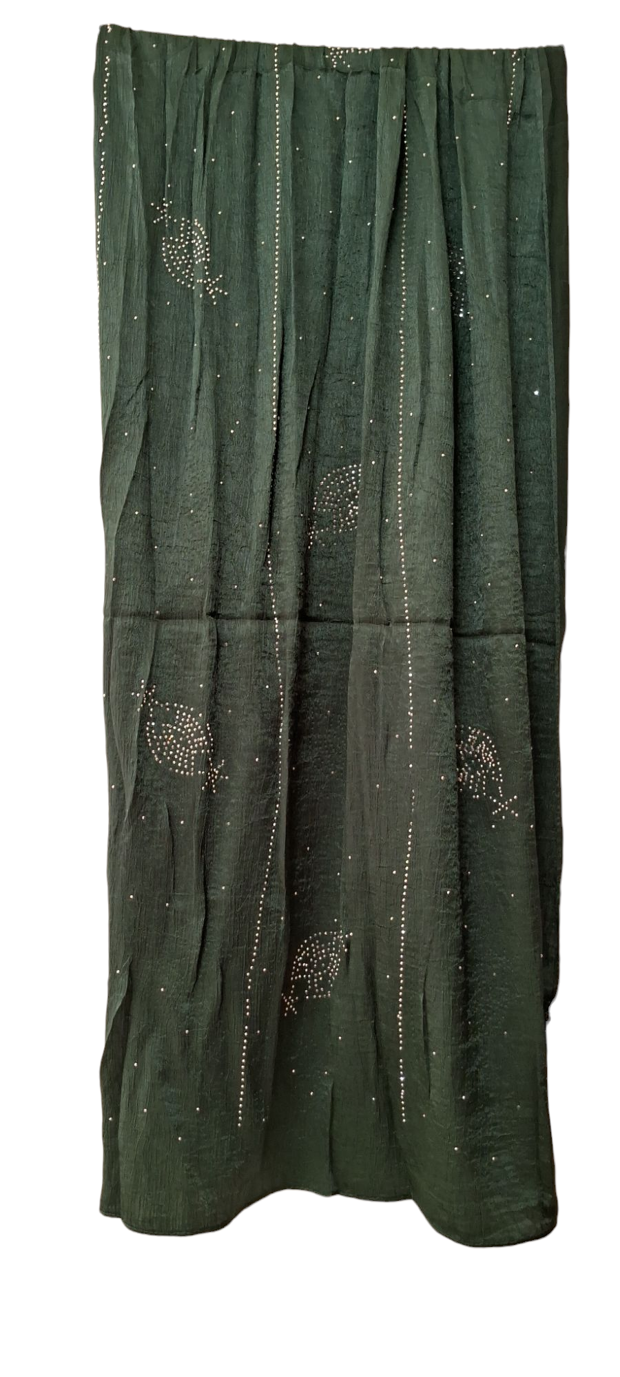 Al Ayza Turkish Luxurious Crinkled Silk Cotton Hijab with Diamond Embellishment – Elegant Modest Wear | Imported from Turkey | Lightweight, Soft & Breathable Scarf | Premium Box Pack (Bottle Green)