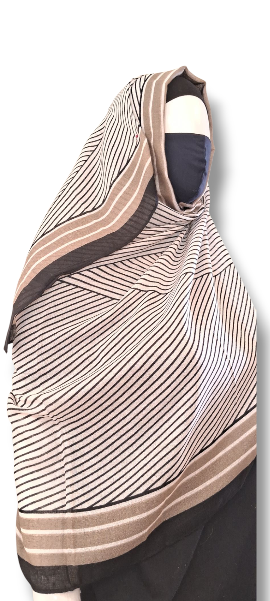 Al Ayza Imported Light Wavy Machine Printed Hijab – Elegant Soft Fabric | Premium Modest Wear | Premium Box Pack (Black Lined)