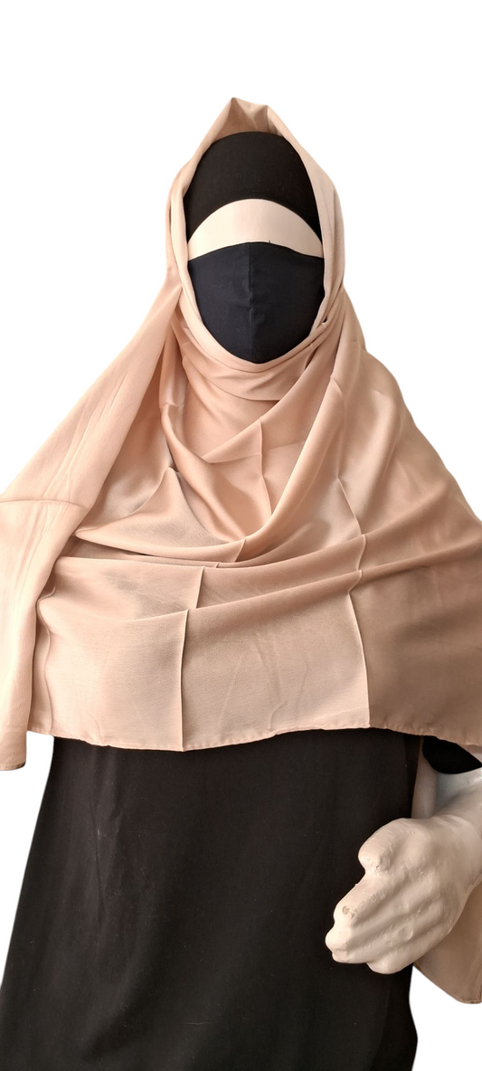 Al Ayza Turkish Elegant Silk Cotton pastel Hijab – Luxurious Lightweight Scarf Premium Soft Fabric for Modest Daily and Occasion Wear | Premium Box Pack | (Beige)
