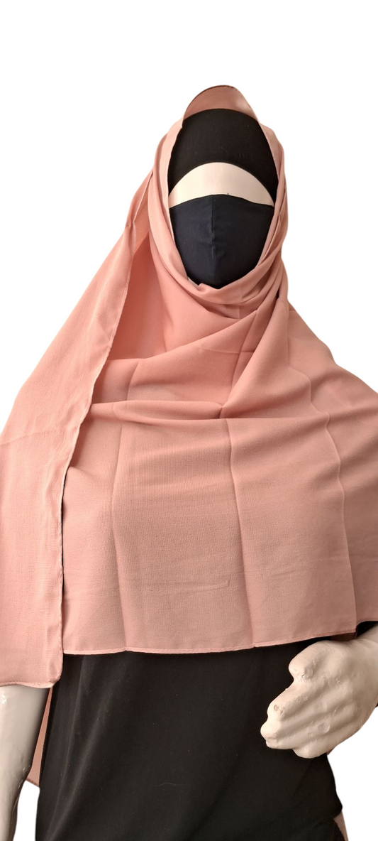 Al Ayza Turkish Elegant Silk Cotton pastel Hijab – Luxurious Lightweight Scarf Premium Soft Fabric for Modest Daily and Occasion Wear | Premium Box Pack | (Peach Pink)