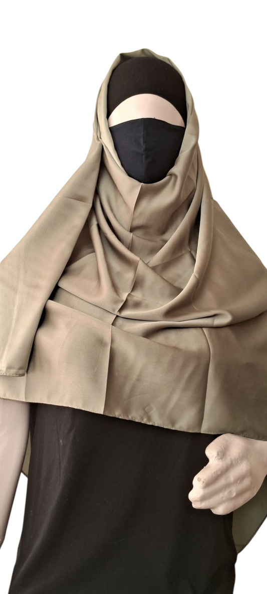 Al Ayza Turkish Elegant Silk Cotton pastel Hijab – Luxurious Lightweight Scarf Premium Soft Fabric for Modest Daily and Occasion Wear | Premium Box Pack | (Mehndi)