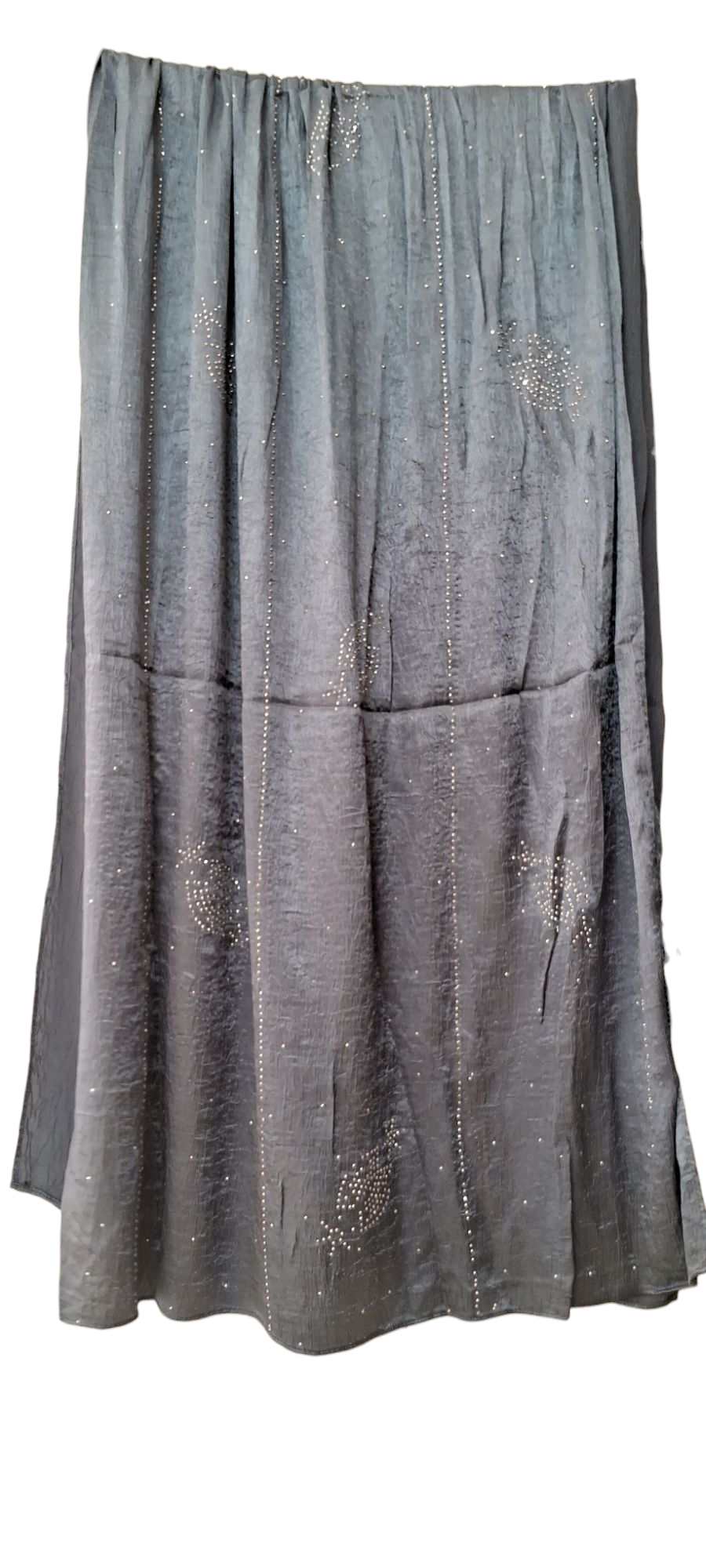 Al Ayza Turkish Luxurious Crinkled Silk Cotton Hijab with Diamond Embellishment – Elegant Modest Wear | Imported from Turkey | Lightweight, Soft & Breathable Scarf | Premium Box Pack (Steel Grey)