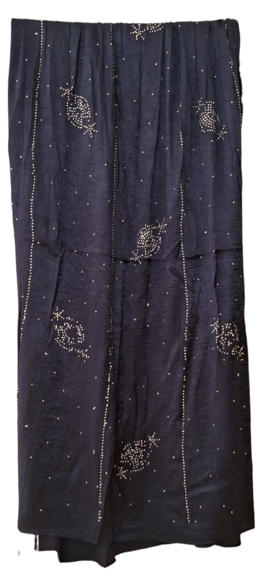 Al Ayza Turkish Luxurious Crinkled Silk Cotton Hijab with Diamond Embellishment – Elegant Modest Wear | Imported from Turkey | Lightweight, Soft & Breathable Scarf | Premium Box Pack (Navy Blue)