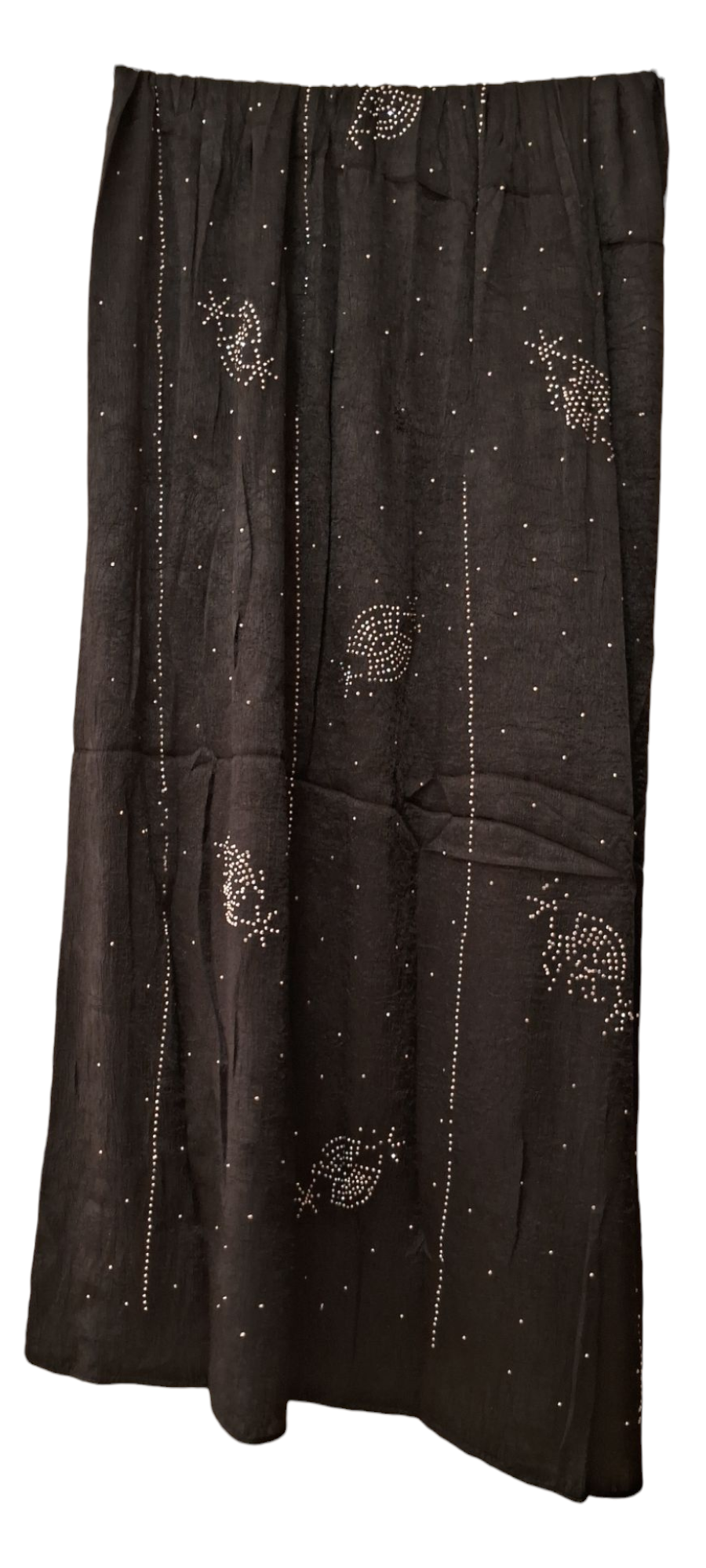 Al Ayza Turkish Luxurious Crinkled Silk Cotton Hijab with Diamond Embellishment – Elegant Modest Wear | Imported from Turkey | Lightweight, Soft & Breathable Scarf | Premium Box Pack (Black)