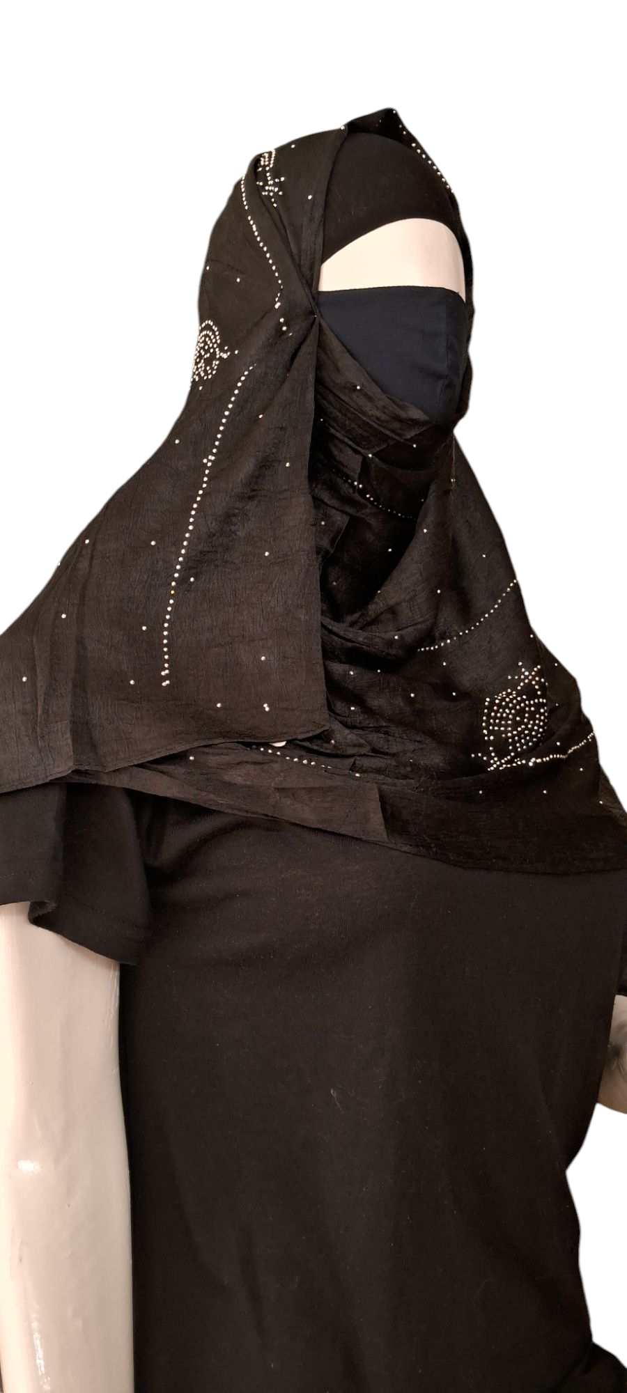 Al Ayza Turkish Luxurious Crinkled Silk Cotton Hijab with Diamond Embellishment – Elegant Modest Wear | Imported from Turkey | Lightweight, Soft & Breathable Scarf | Premium Box Pack (Black)